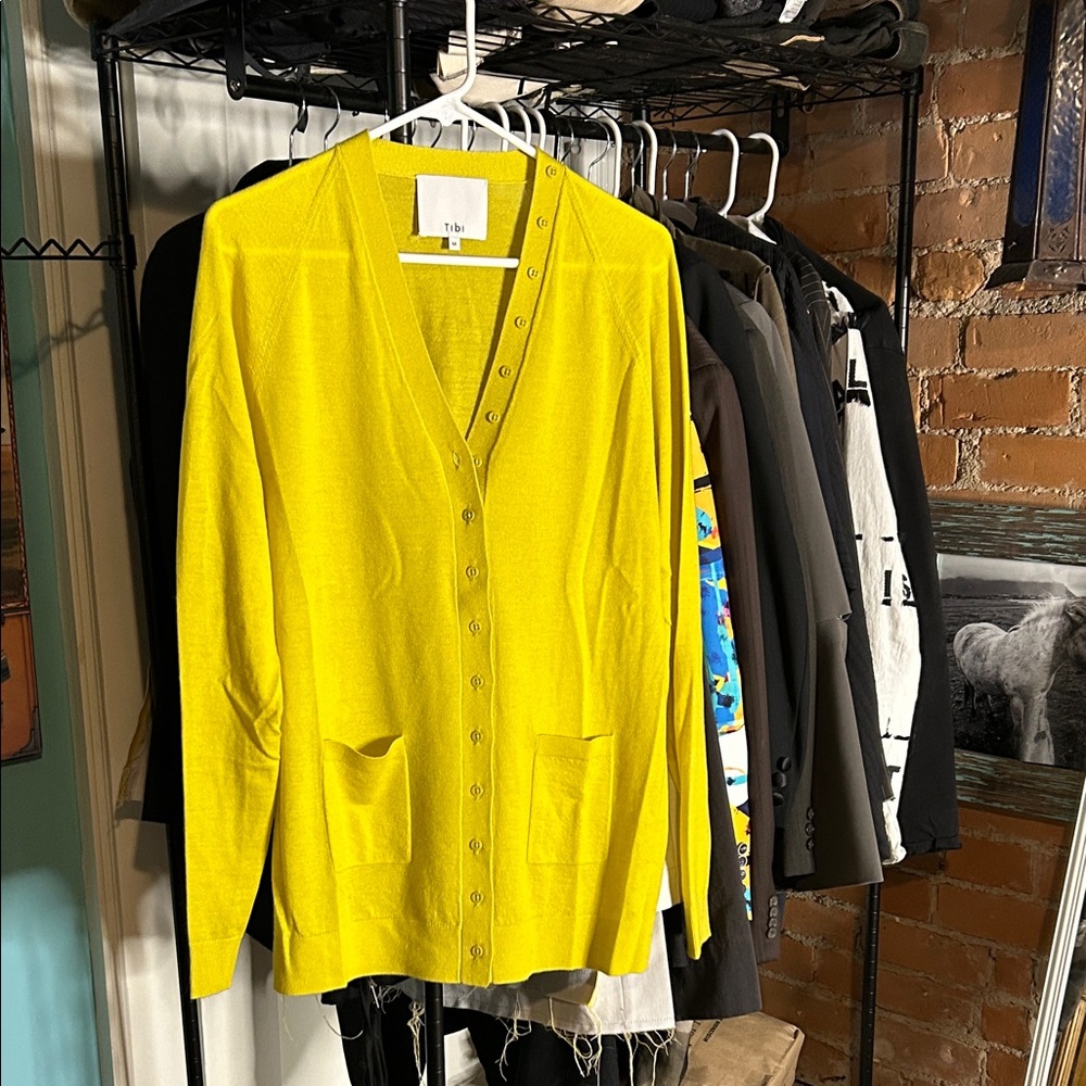Tibi Yellow Cashmere Cardigan- Never Worn